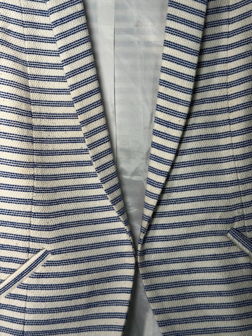 BCBGeneration Navy & White Striped Sleeveless Blazer Vest - Picture 2 of 9